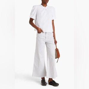 NWT Frame X Anthropologie La Pallazo Cropped Striped High Rise Wide Leg Jeans
